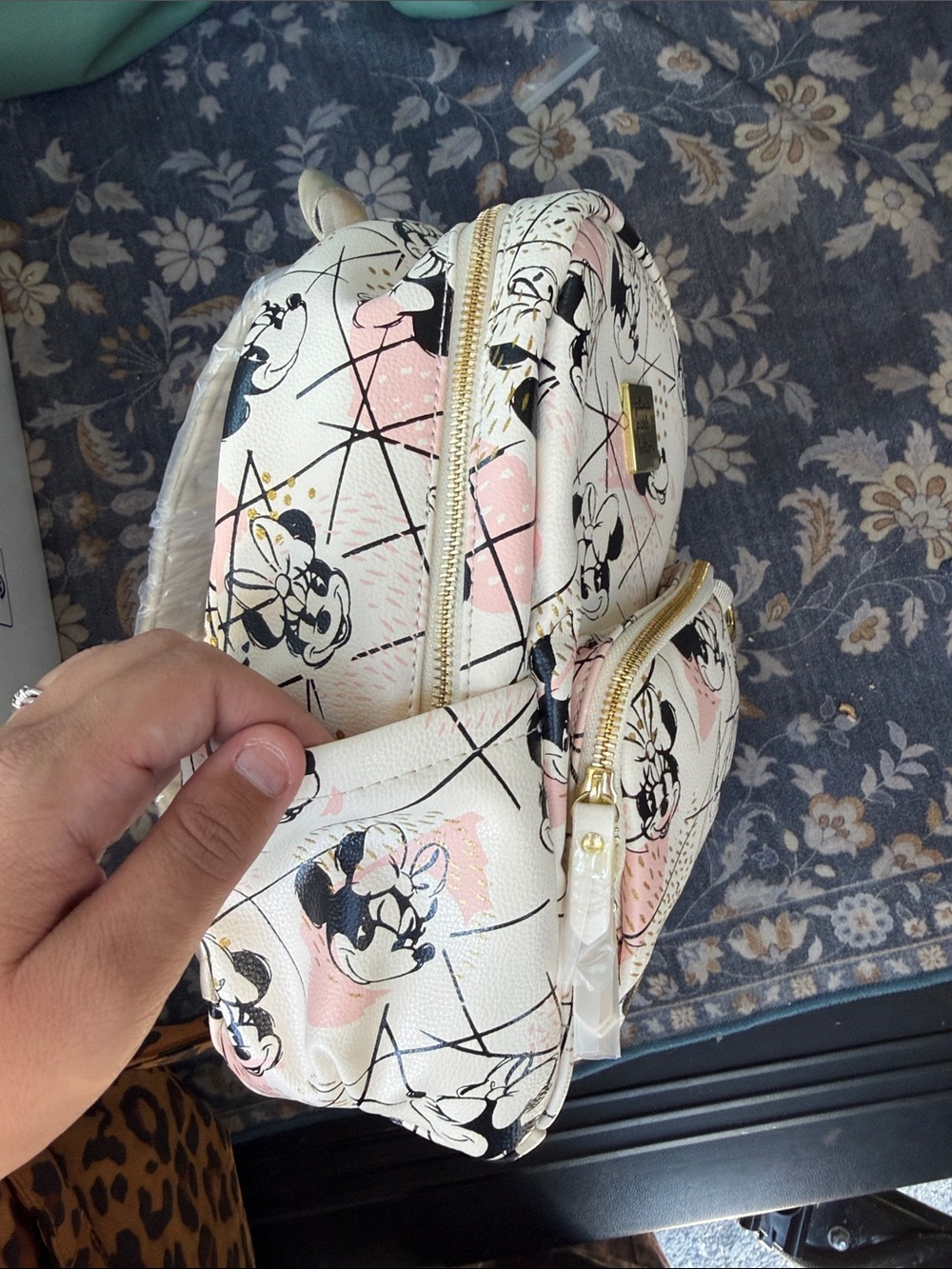 Petunia Pickle Bottom White, Pink & Black Minnie Mouse Mini Backpack - Picture 3 of 5